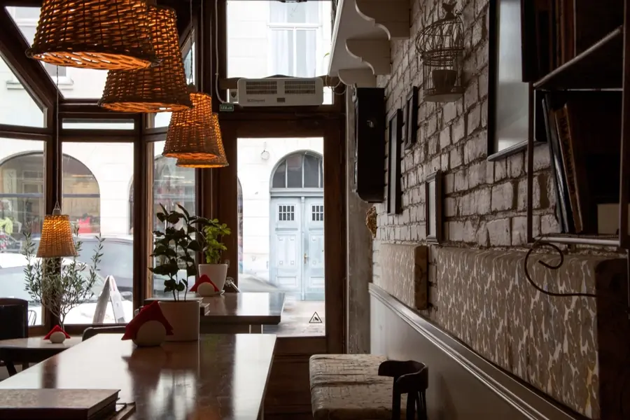Shop interior with brick and timber
